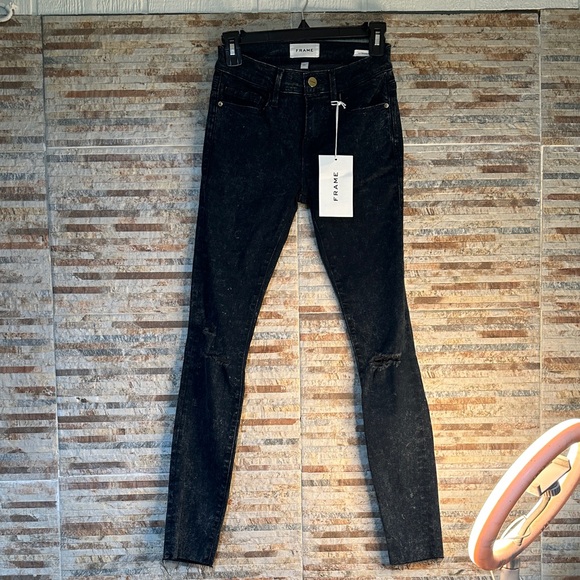 Frame Denim Denim - Frame Denim Black Women's Skinny Jeans